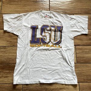 Vintage 90's LSU Softball Shirt Single Stitch Size Large